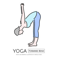 YOGA line drawing illustration, vector illustration graphic design