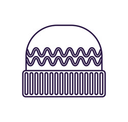 Winter woolen hat isolated vector icon. Outdoor activity, nature traveling equipment element.