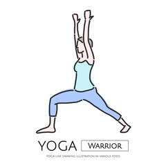YOGA line drawing illustration, vector illustration graphic design