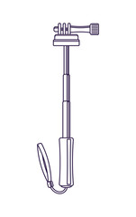 Monopod for camera isolated vector icon. Outdoor activity, nature traveling equipment element.