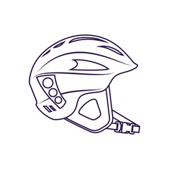Climbing helmet isolated vector icon. Outdoor activity, nature traveling equipment element.
