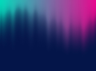 Fototapeta Vector halftone gradient effect. Vibrant abstract background. Retro 80's style colors and textures. obraz
