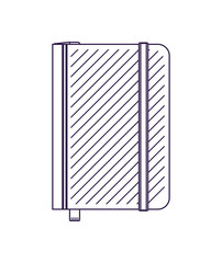Business notebook isolated linear vector icon. Modern stationery illustration element.
