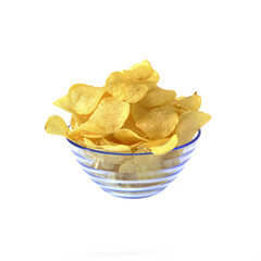 Italy,fried potatoes on white background.