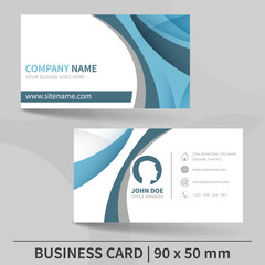 Blue creative business card template.
