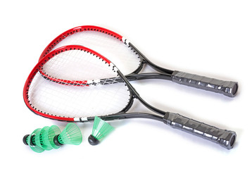 racket and shuttlecock of badminton