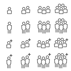 Fototapeta premium People Icons Line Work Group Team Vector