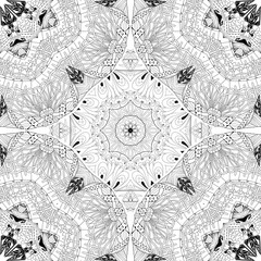 Sewing fabric with Hand drawn zentangle seamless pattern for coloring ...