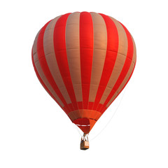Pilot hot air balloon isolated on white background