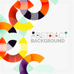 Colorful rings on grey background, modern geometric pattern design