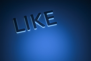 the word like with blue light