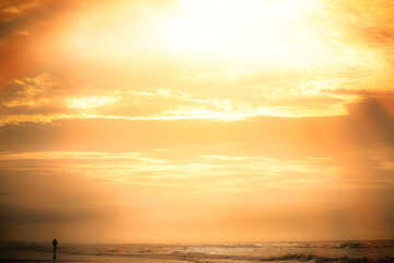 Early morning haze on the beach