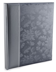 Gray leather photo album cover isolated