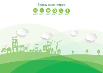 Naklejka premium Ecology connection concept background . Vector infographic illustration