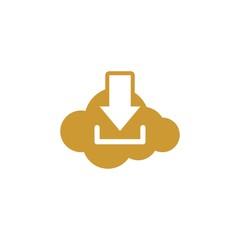 cloud download vector icon logo