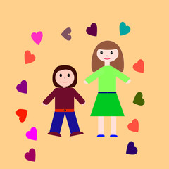 Illustration of mother and her child