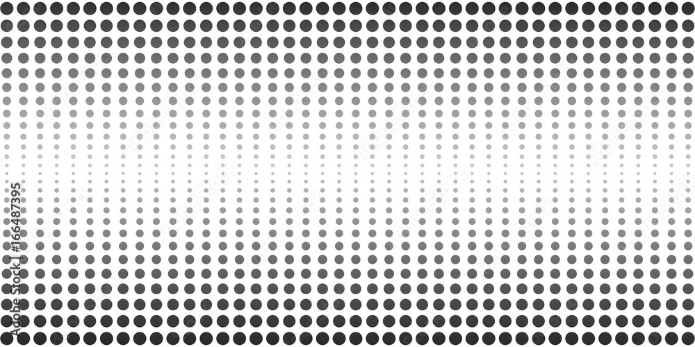 Poster Abstract halftone dotted banner. Monochrome pattern with dot and circles