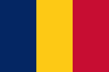 Official vector flag of Chad . Republic of Chad .