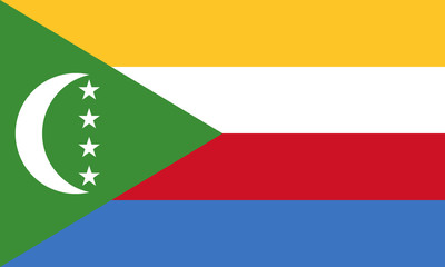 Fototapeta premium Official vector flag of Comoros . Union of the Comoros .
