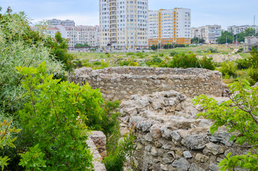 Neighborhood of the city of Sevastopol of the Crimea on the Black Sea coast. June 2017