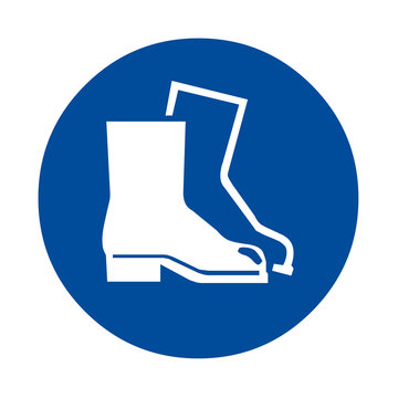 Wear foot protection safety sign