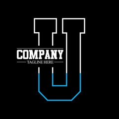Initial Letter U LU IJ Logo Design Template Elements