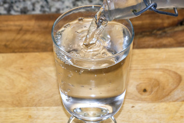 a glass of water