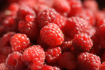 Ripe raspberry closeup