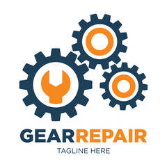 Gear Repair Vector Logo Template