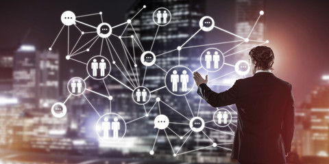 Obraz premium Modern wireless technologies and networking as tool for effectiv