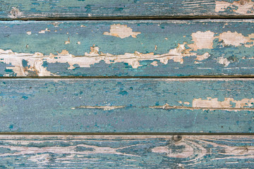 Background from old boards with blue paint