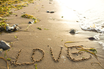 Love, Liebe, Sand, heiraten, am Meer, Hochzeit, am Strand