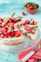 No Bake Strawberry Cheesecake