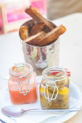 Mediterranean olive and tomato appetizers