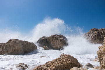 Stormy ocean striking the rocks