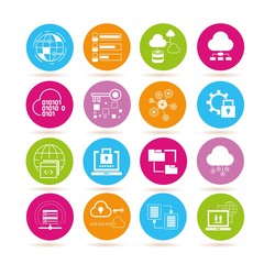 data analytics icons, network icons