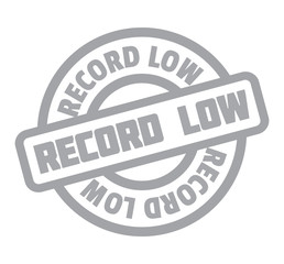 Record Low rubber stamp. Grunge design with dust scratches. Effects can be easily removed for a clean, crisp look. Color is easily changed.