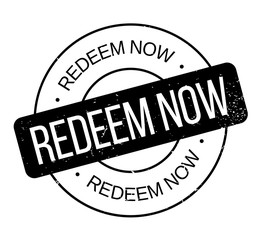 Redeem Now rubber stamp. Grunge design with dust scratches. Effects can be easily removed for a clean, crisp look. Color is easily changed.