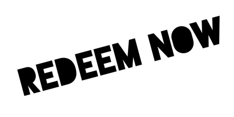 Redeem Now rubber stamp. Grunge design with dust scratches. Effects can be easily removed for a clean, crisp look. Color is easily changed.