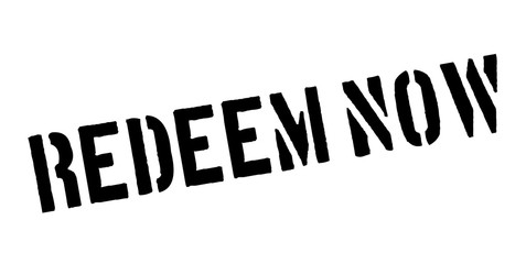 Redeem Now rubber stamp. Grunge design with dust scratches. Effects can be easily removed for a clean, crisp look. Color is easily changed.