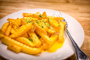 Melted Cheese with French Fries