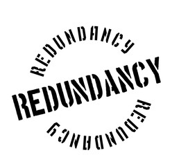 Redundancy rubber stamp. Grunge design with dust scratches. Effects can be easily removed for a clean, crisp look. Color is easily changed.