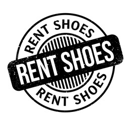 Rent Shoes rubber stamp. Grunge design with dust scratches. Effects can be easily removed for a clean, crisp look. Color is easily changed.