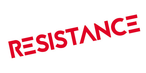 Resistance rubber stamp. Grunge design with dust scratches. Effects can be easily removed for a clean, crisp look. Color is easily changed.