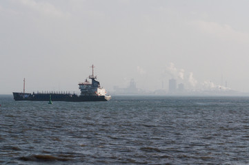 Tanker at sea off Hartlepool, England