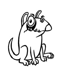 cartoon evil dog. vector illustration