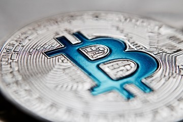 Silver bitcoin coin