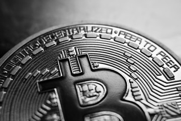 Silver bitcoin coin