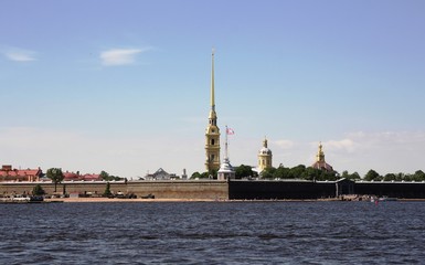 View of the Peter and Paul fortress and the Neva river. Saint Petersburg
