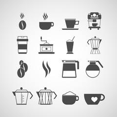 set of coffee equipment and accessories